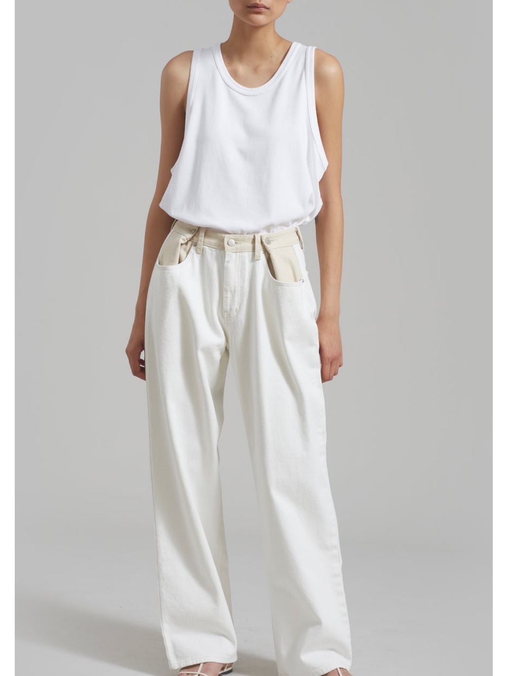 The Frankie Shop Hayla Contrast Denim Pants